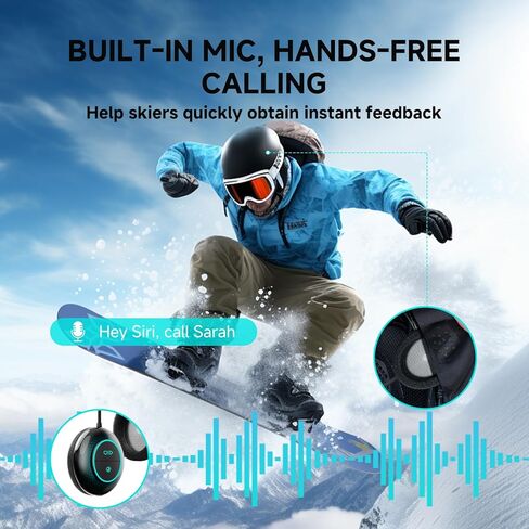 Wireless Bluetooths 5.4, Drop-in Headphones - 101db 500mAh HD Speakers Compatible Any Audio Ready Ski/Snowboard Helmet Headphones. Glove Friendly Controls, Microphone for Hands-Free Calls. in Kuwait