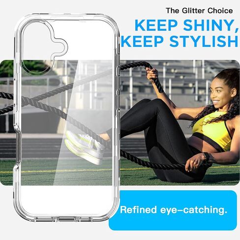 AICASE for iPhone 16 Plus Clear Case (6.7 ") ، حماية الانخفاض الشاق للكامل الكامل للعقار المقاوم للصدمات/غبار من 3 طبقات من الغطاء العسكري القاسي القوي لـ iPhone 16 Plus in Saudi Arabia