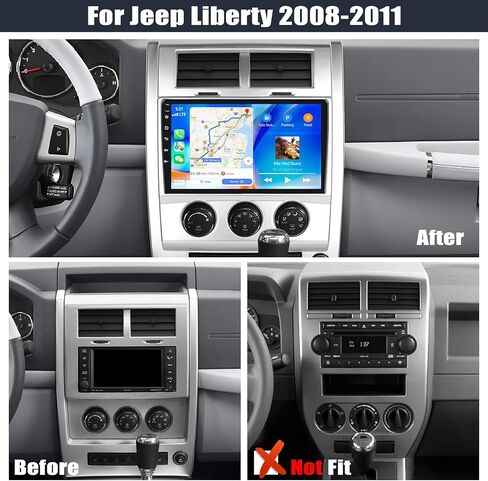 2G+64G Android 13 Car Stereo لـ Jeep Liberty 2008-2011 مع Carplay Android Auto ، 9 بوصة شاشة الجيب ليبرتي سيارات مع رابط المرآة WiFi/GPS التنقل Bluetooth FM/RDS SWC+كاميرا خلفية in Kuwait