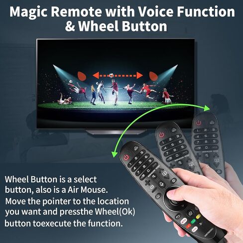 AN-MR20GA لـ LG SMART TV Magic Remote Replace ، مع التعرف على الصوت ووظيفة المؤشر ، Universal LG Remote لـ LG UHD QNED Nanocell 4K 8K Models Google/Alexa in Kuwait