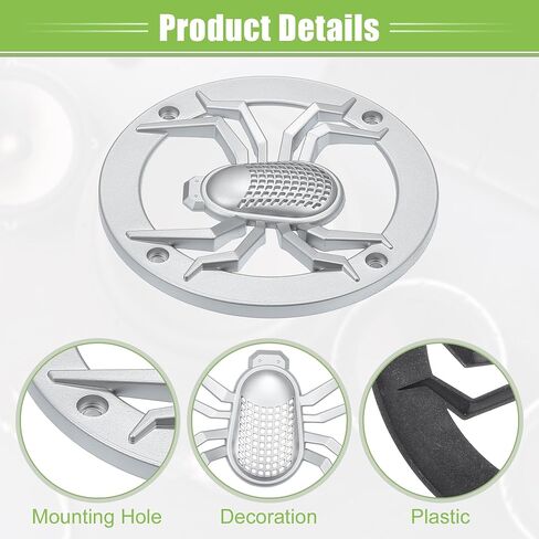 ACROPIX Universal 4" Car Speaker Grills Cover Round 4 Inch Audio Speaker Subwoofer Guard Protective Case with Mounting Screws ABS Silver Tone - Pack of 4 in Saudi Arabia