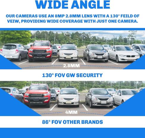 GW Security NDAA & TAA شكوى 16 قناة 4K كاميرا أمان كاميرا مع 12 × 8 ميجابكسل 130 درجة زاوية واسعة بوي كاميرات قبة ميكروفون ليلية كاملة ، الكشف عن الإنسان الذكي الذكية ، in Kuwait