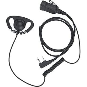 D-Shaped Earpiece 2 Pin Walkie Talkie Headset with PTT Mic for BaoFeng BF-888S UV-5R BF-F8HP BF-F9 UV-82 UV-82HP UV-82C Kenwood TK-2107 TK-3107 Retevis H777 RT7 RT21 Two Way Radio