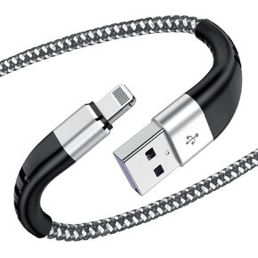 Essri for iPhone Charger Cord 6FT 2Pack, [MFI Certified] USB to Lightning Cable 6 Feet, Nylon Braided Long Charging Cable 6 Foot Compatible with iPhone 14/13/12/11/X/XS/XR/15/Pad Mini Air - Gray