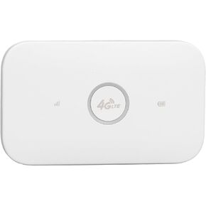 4G LTE Mobile Hotspot with SIM Card Slot, 300Mbps Portable Pocket Router for Outdoor Travel, Business Trip, Work, Supports 10 Users, White