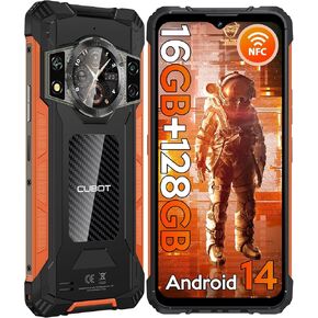 CUBOT KingKong ACE2 Rugged Phone Unlocked, 16GB RAM+128GB ROM/TF 1TB Cell Phone, 6.56'' 90Hz+1.32''Dual Screen, 5100mAh Battery Smartphone, 48MP Camera, 4G Dual SIM Android14 Phone, IP68/IP69K/NFC/GPS