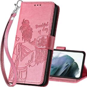 for Samsung Galaxy S22 Wallet case, Flip Folio Cover with Stand Feature for Women Men, PU Leather Phone Case Fit for Samsung Galaxy S22 6.1'' [Black-Cube]