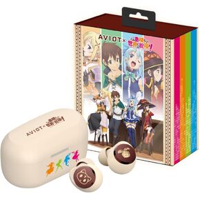 AVIOT KonoSuba: God's Blessing on This Wonderful World! Wireless Earbuds TE-D01v-KSB, Officially Licensed (Exclusive Edition) Special Package, Design, Japanese Special Voice, Noise Canceling Earbuds