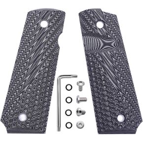 1911 G10 Grips, Full Size (Government/Commander) - Ambi Safety Cut - OPS Texture 8 Colors