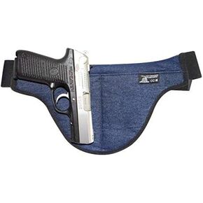 Fat Man - Medium - DTOM Denim Possum Pouch Crotch Carry Holster - The Smart Way to Carry! Fits Medium Size Guns