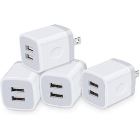 USB Wall Charger Block, Sicodo Fast Charging Box 2.1A Dual Port Wall Plug USB Power Adapter Cube Brick for iPhone 16 15 14 13 12 SE 11 Pro Max, Samsung Galaxy A15 5G A54 A13 A53 A03S S24FE,Pixel 9