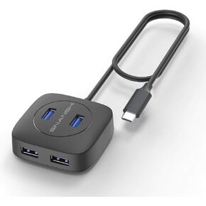 USB C to USB Hub, SNANSHI USB C to USB Hub 4 Ports USB Type C to USB 3.0 Hub Adapter with 1.5 ft Extended Cable USB C to USB Adapter Multiport
