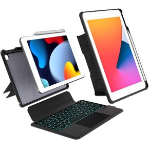 حالة لوحة المفاتيح متوافقة مع iPad 10.2 بوصة 2021 9 و 8 و 7 GEN