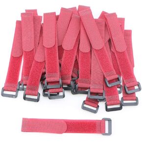 Pasow 25 Pcs 8-Inch Cable Ties with plastic buckle Reusable Wire Cord cable tie - Red