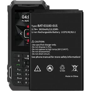 WUHAO for Sonim XP5 XP5700 XP5800 XP5s Replacement Battery Upgraded 3600mAh BAT-03180-01S Battery