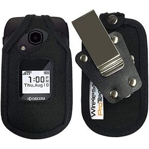 Case with Clip Compatible with Kyocera DuraXE and DuraXVLTE Phone Models E4710 & E4610, Fitted Nylon Case, Heavy Duty D-Ring Rotating Belt Clip, Built-in Screen & Keypad Protection