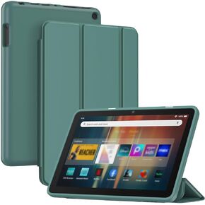 غطاء علبة Famavala لـ 8 "Fire HD 8 Tablet (الجيل الثاني عشر/العاشر ، 2024/2022/2020 إصدار) ، مع تستيقظ تلقائي/النوم ، TPU Slimcover الناعم المتوافق مع وسادات الشحن اللاسلكية LG V6/TCL A7 (Emerald)
