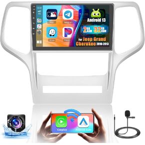 for Jeep Grand Cherokee 2010-2013 Fuluku Android 13 Carplay Radio with Wireless Carplay Android Auto, 10.1' Touchscreen Stereo WiFi/Bluetooth/GPS/SWC/Mic/Backup Camera