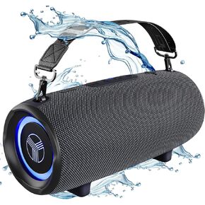 TREBLAB HD-Max - Large Bluetooth Speaker, Loud 60W Stereo Sound, Powerful Bass, 20H Battery, IPX7 Waterproof, Powerbank, USB-C, RGB Lights, Portable Wireless Speaker with Dual Pairing (Renewed)