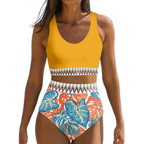 Dokotoo Womens 2 Piece Swimsuit Scoop Neck Sleeveless 2025 Tummy Control Tie Knot Bathing Suits