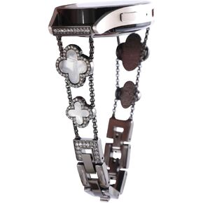 for Samsung Galaxy Watch 7 6 5 4 FE Band 40mm 44mm, 20mm Watch Band,Four Leaf Clover Women Bling Diamond Band for Samsung Galaxy Watch 6 Classic 4 Classic 5 Pro Active 2 43mm 47mm 42mm 46mm