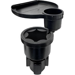 Tough & Hungry Mega XL Cupholder Expander with Snap-On Extra Cupholder, Adjustable Food Tray, and Device Holder Slot – Fits XL Bottles & Cups, Ideal for Trucks, SUVs, RVs, Vans, and Cars