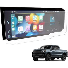 BIXUAN Tempered Glass Screen Protector for 2022-2024 Chevy Silverado 1500/2500HD/3500HD Accessories Navigation 13.4 Inch Matte Anti-glare Touchscreen Scratch-Resistant