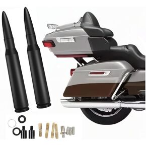 MODIGT 5.3" Short Antenna for 1998-2020 Harley Davidson Electra,Road,Street Glide,Tour,Trike-Optimized FM/AM Reception-Harley Davidson Accessories (2 Pack)
