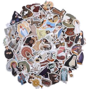 110 PCS Jesus Stickers Catholic Christian Clergy Stickers Aesthetic Religious Friars Decals Inspirational Water Bottle Stickers for Phone Luggage Laptop Phone Cases Journaling Scrapbooks Christian