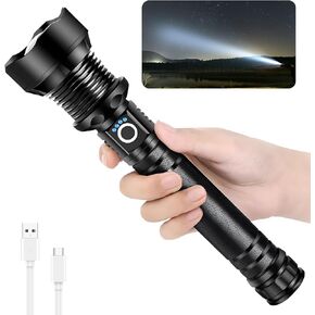 Flashlights High Lumens, Rechargeable Flashlights, High Lumens Led Flashlight, Super Bright Led Flashlight, Suitable for Camping and Emergency Situations
