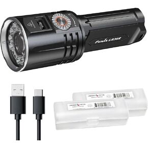 Fenix LR36R 10,000 Lumen Super Bright LED and LEP Flashlight with 1377 Yards Long Throw, USB-C Rechargeable and 2X Lumentac Organizers for Search and Rescue