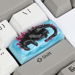 Keycaps,Resin Mechanical Keyboard Three-Dimensional Keycap,Godzilla Personalized Replacement Keycaps for Gaming Keyboards