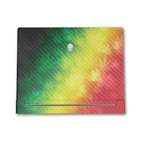 Carbon Fiber Tablet Skin Compatible with Alienware X16 R2 (2024) - Rasta Rainbow - Premium 3M Vinyl Protective Wrap Decal Cover - Easy to Apply | Crafted in The USA by MightySkins