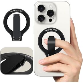 2024 Upgrade Magnetic Phone Grip Double-Sided Magnetic Phone Ring Stand Holder,Adjustable Magnetic Phone Grip Holder with Silicone Finger Strap,for iPhone 16 15 Pro Max 14 13 12 All Phone