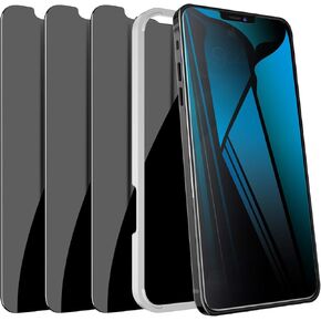 LYWHL [3 Pack] for iPhone 12 Pro Max Privacy Screen Protector, Tempered Glass Anti-Spy Private Accessories, [with Easy Install Kit] Black Anti-Glare 9H Hardness Bubble Free Phone Case friendly