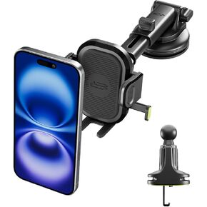 Bracketron Dashboard Cell Phone Holder - Oneclick Extend Car Phone Holder Mount for Dashboard Phone Holder for Samsung, 6.7" Arm Secure Your Phone with One Click
