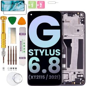 Original LCD Display Assembly for Motorola Moto G Stylus 4G Version (2021 Version) XT2115 Screen Replacement kit (Black)