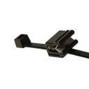 Hellermann Tyton 156-00864 Cable Tie and Edge Clip, 8.0" Length, EC5A, Outside Serrrated, PA66HS, Black (Pack of 500)