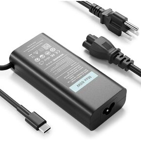 65W USB C Laptop Charger for Dell Latitude 5000 5420 5430 5440 5450 5520 5530 7420 7430 7440 7410 3340 3540 3550 2 in 1 Chromebook 11 3100 XPS 13 15 65.0 W 45 Watt USBC Type C Computer Power Adapter