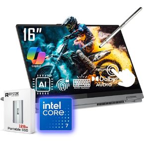 Lenovo IdeaPad 5i 2-in-1 Laptop, 16" WUXGA Touchscreen, Core 7 150U(>i7-1355U, 5.4 GHz), Copilot AI Laptop, Backlit Keyboard, Fingerprint Reader, Dolby, Windows 11 Home, Gray(16GB DDR5 RAM | 1TB SSD)