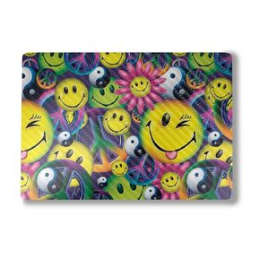 Carbon Fiber Laptop Skin Compatible with Surface Laptop 7 13.8" (2024) - Peace Smile - Premium 3M Vinyl Protective Wrap Decal Cover - Easy to Apply | Crafted in The USA by MightySkins