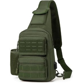 BAIGIO Tactical EDC Sling Bag Military One Strap Shoulder Backpack Molle Range Bags Chest Pack (#01-Black)