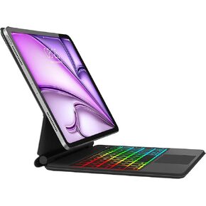 Magic Keyboard Case for iPad Air 11-inch(M2) 2024 & iPad Air 5th/4th Gen & iPad Pro 11 (4th/3rd/2nd/1st Gen), Keyboard with Multi-Touch Trackpad, Floating Magnetic Stand, Rainbow Backlit, Grey