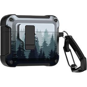 for Airpods 4 Generation Case Cute with Automatic Secure Lock Clip, for Airpods 4 Generation Skin Accessories with Keychain 2024, Black