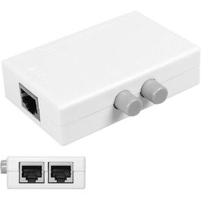 JSER UTP STP 2 in 1 Out 2 Ports RJ45 LAN CAT6 CAT5E Network Switch Selector Internal External Networking Switcher Splitter Box