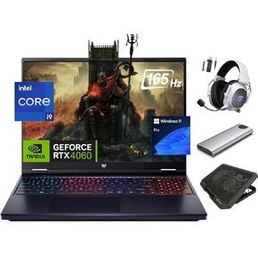 acer Predator Helios Neo 16 Gaming Laptop, 16" WUXGA 165Hz IPS, Core i9-14900HX, GeForce RTX 4060, 64GB DDR5, 2TB SSD + 256GB Portable SSD, 4-Zone RGB KB, WiFi 6E, TB 4, Win 11 Pro, w/Gaming Headset