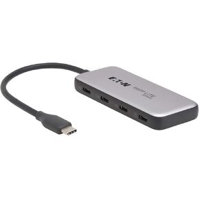 Tripp Lite Series 4-Port USB-C Hub, USB 3.2 Gen 2, 10 Gbps Data Transfer, 100W PD USB-C Charging Hub, Thunderbolt 3 Compatible, Plug-and-Play, Travel-Sized, 3-Year Warranty (U460-004-4C-G2C)