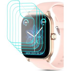 [5 Pack] for Othalne Smart Watch P68M Screen Protector Othalne P68M Screen Protector 1.85" PET Film [Case Friendly] [Anti-Scratch] [Bubble Free] Smartwatch Screen Protector for Othalne P68M