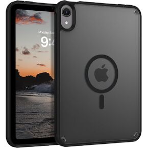 Telaso for iPad Mini 7 A17 Pro 2024 8.3 Inch case, iPad Mini 7th Generation Magnetic Case, Translucent Matte Back Soft TPU Bumper Military Grade Protective Case for iPad Mini 7, Black