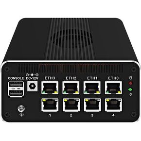 8 Ports Firewall Micro Appliance/Mini PC, 12th Gen Alder Lake- N100 Quad Core Firewall Mini PC with 8x2.5G i226-V LAN DDR5 RAM, Support AES-NI Router PC VPN OPNsense, Barebone